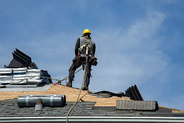 Professional Gutter Installation technician working in Highland Park, MI
